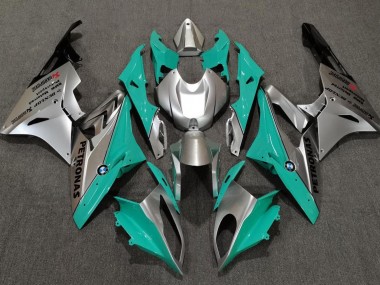 Teal and Silver 2009-2018 BMW S1000RR Motorcycle Fairings