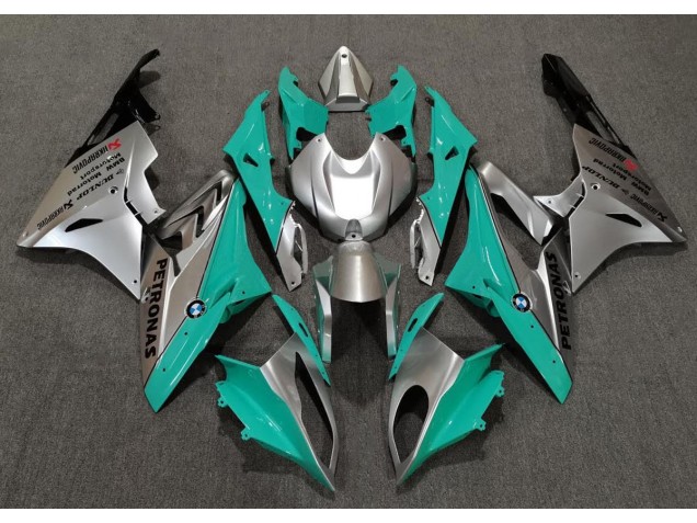 Teal and Silver 2009-2018 BMW S1000RR Motorcycle Fairings