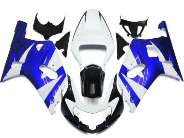 Vibrant Blue and White OEM Style 2001-2003 Suzuki GSXR 600-750 Motorcycle Fairings