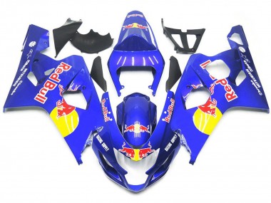 Vibrant Blue Red Bull Style 2004-2005 Suzuki GSXR 600-750 Motorcycle Fairings