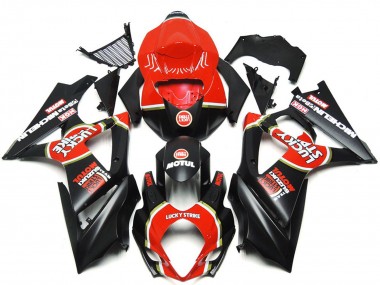 Vibrant Matte Black Custom Lucky Strike 2007-2008 Suzuki GSXR 1000 Motorcycle Fairings