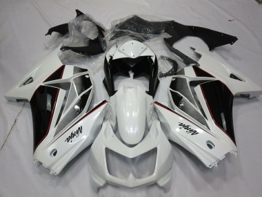 White and Black 2008-2013 Kawasaki Ninja 250 Motorcycle Fairings