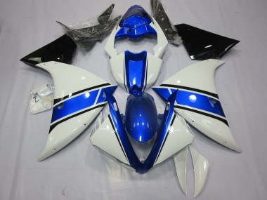 White and Blue Design 2013-2014 Yamaha R1 Motorcycle Fairings