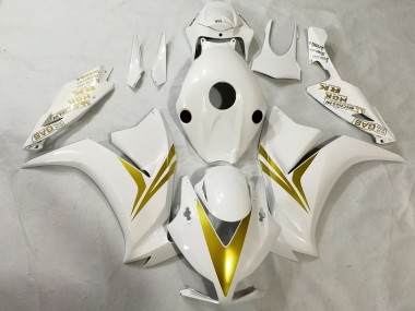 White and Gold 2012-2016 Honda CBR1000RR Motorcycle Fairings