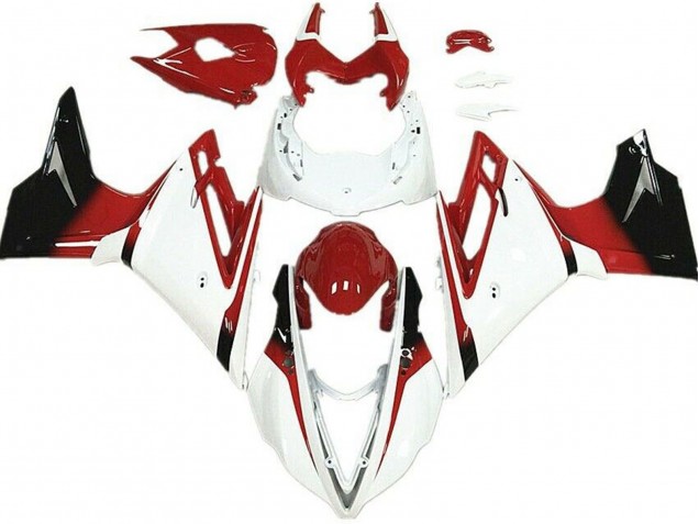 White and Red 2013-2016 Triumph Daytona 675 Motorcycle Fairings