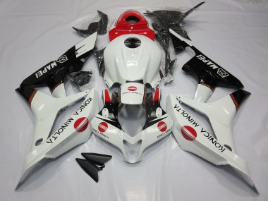 White and Red KM 2007-2008 Honda CBR600RR Motorcycle Fairings