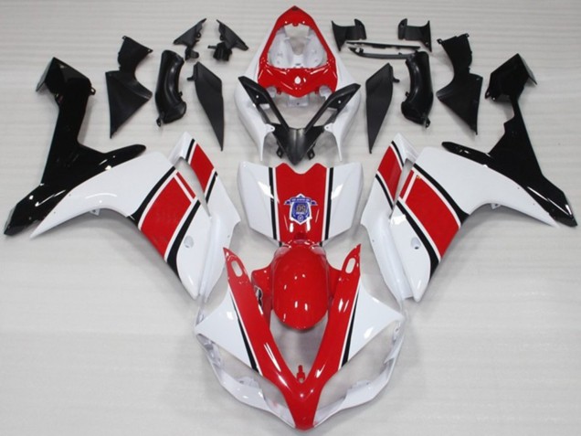 White and Red OEM Style Gloss 2007-2008 Yamaha R1 Motorcycle Fairings