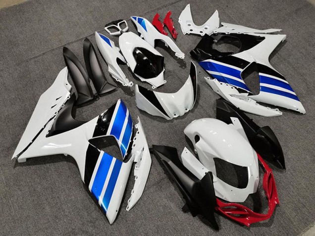 White Blue and Red Style 2009-2016 Suzuki GSXR 1000 Motorcycle Fairings