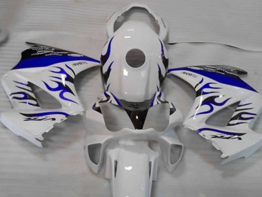 White Blue Flame 2002-2012 Honda VFR800 Motorcycle Fairings