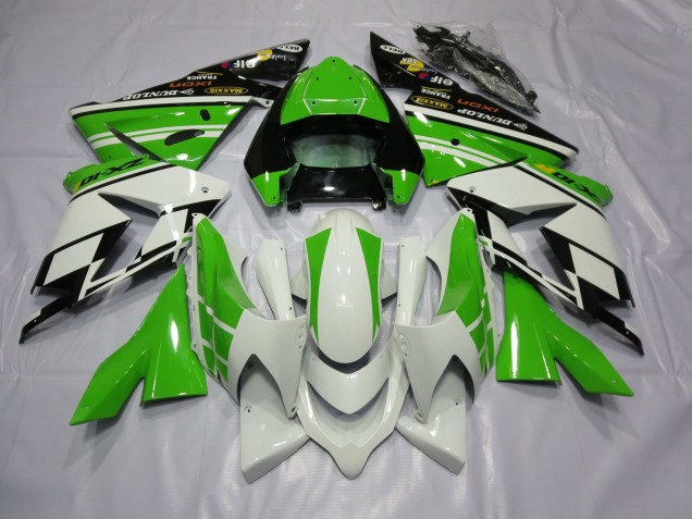 White Green 2004-2005 Kawasaki ZX10R Motorcycle Fairings