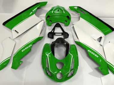 White Green and Black 2003-2004 Ducati 749 999 Motorcycle Fairings