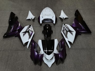 White Purple and Black 2004-2005 Kawasaki ZX10R Motorcycle Fairings