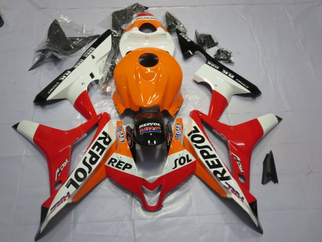 White Repsol 2007-2008 Honda CBR600RR Motorcycle Fairings