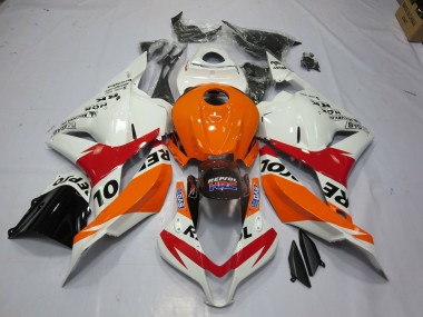 White Repsol 2009-2012 Honda CBR600RR Motorcycle Fairings