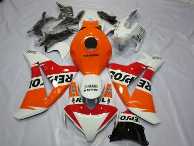 White Repsol Design 2008-2011 Honda CBR1000RR Motorcycle Fairings