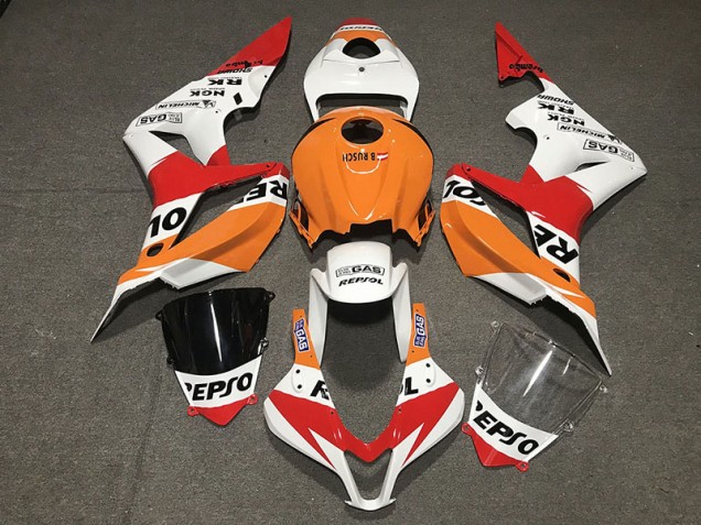 White Repsol Style 2007-2008 Honda CBR600RR Motorcycle Fairings