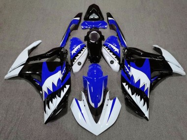 White Shark & Blue 2015-2018 Yamaha R3 Motorcycle Fairings