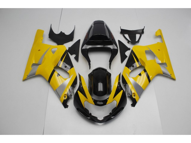 Yellow and Black 2001-2003 Suzuki GSXR 600-750 Motorcycle Fairings