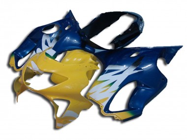 Yellow and Blue 1999-2000 Honda CBR600 F4 Motorcycle Fairings