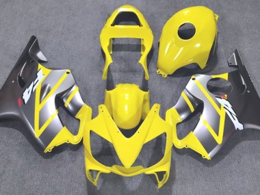 Yellow and Matte Silver 2001-2003 Honda CBR600 F4i Motorcycle Fairings