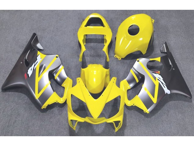 Yellow and Matte Silver 2001-2003 Honda CBR600 F4i Motorcycle Fairings