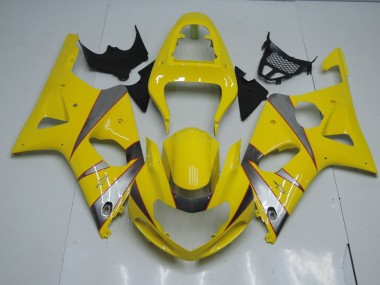 Yellow and Silver 2000-2002 Suzuki GSXR 1000 Motorcycle Fairings