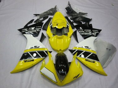 Yellow And White 2013-2014 Yamaha R1 Motorcycle Fairings