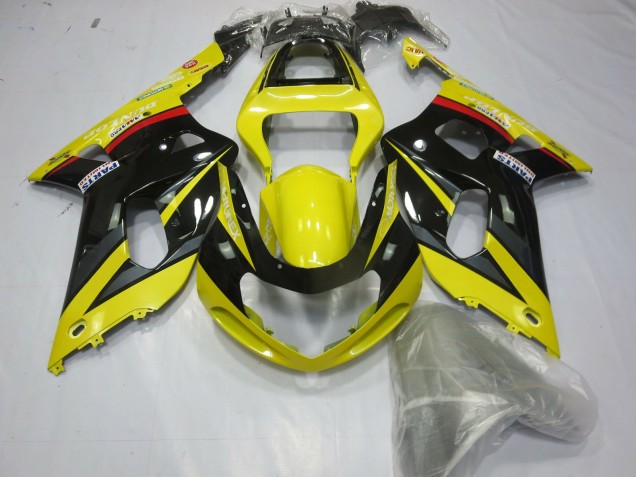 Yellow Black and Grey 2001-2003 Suzuki GSXR 600-750 Motorcycle Fairings