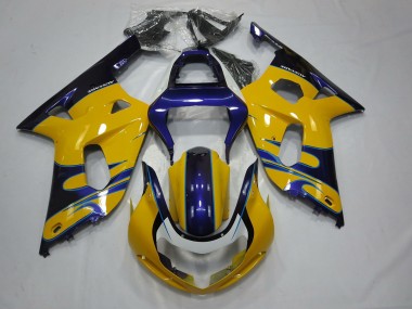 Yellow Blue 2001-2003 Suzuki GSXR 600-750 Motorcycle Fairings